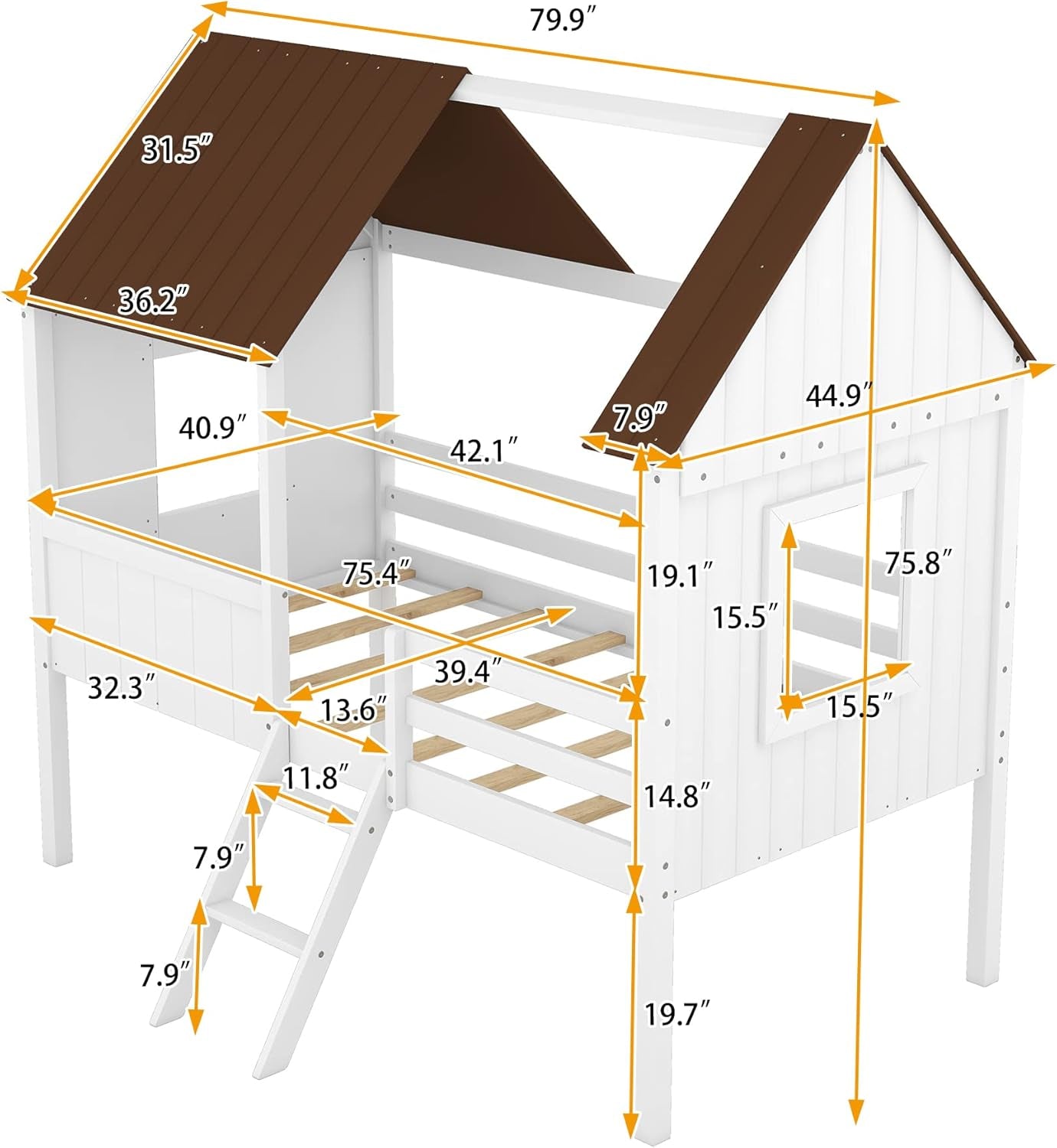 Wood House Loft Bed